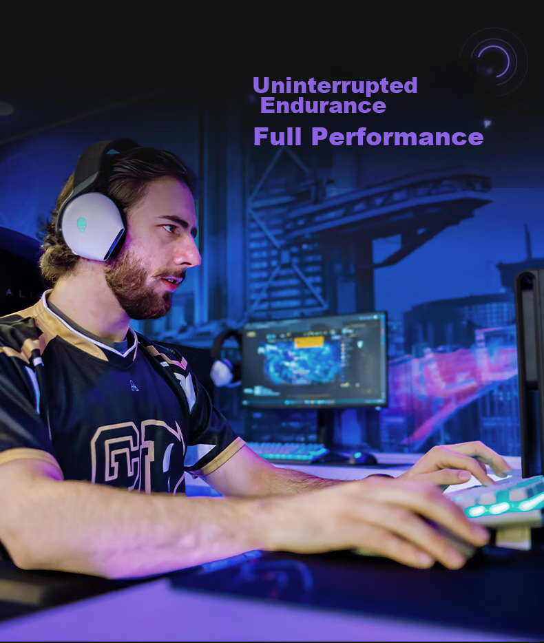 Игровые наушники Alienware AW725H Bluetooth Wireless Gaming Headset, полноразмерные, с микрофоном, три режима подключения, интеллектуальное шумоподавление, длительное время работы от аккумулятора