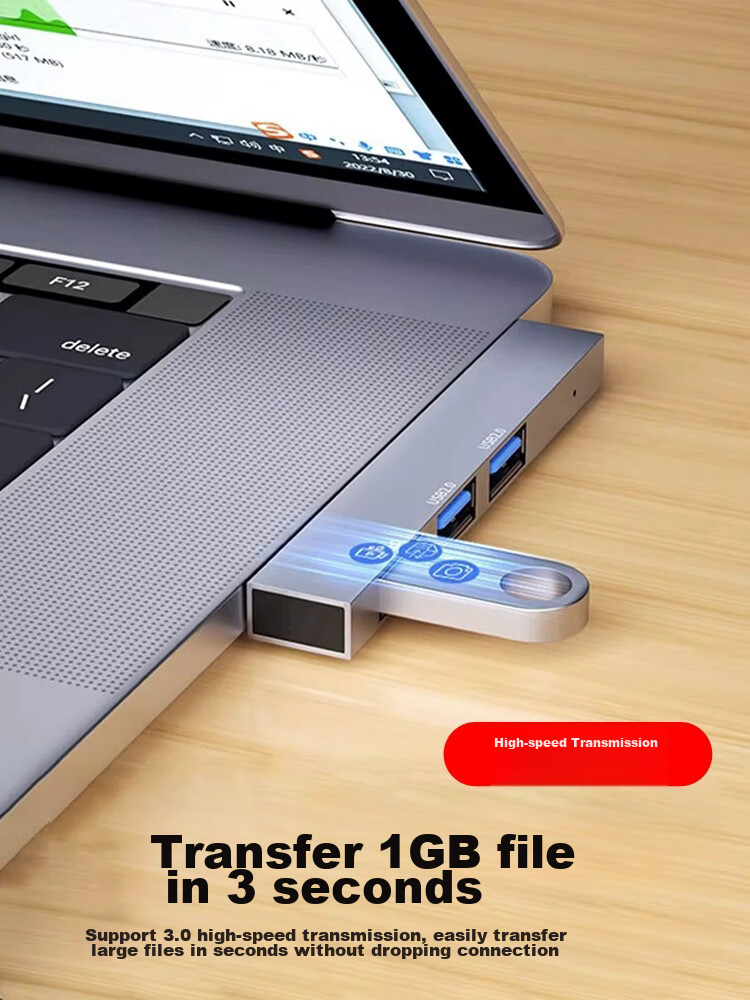 USB-хаб Youlianxing YLX-34ARC, 4 порта, USB 2.0, USB 3.0, Type-C, алюминиевый сплав, серый