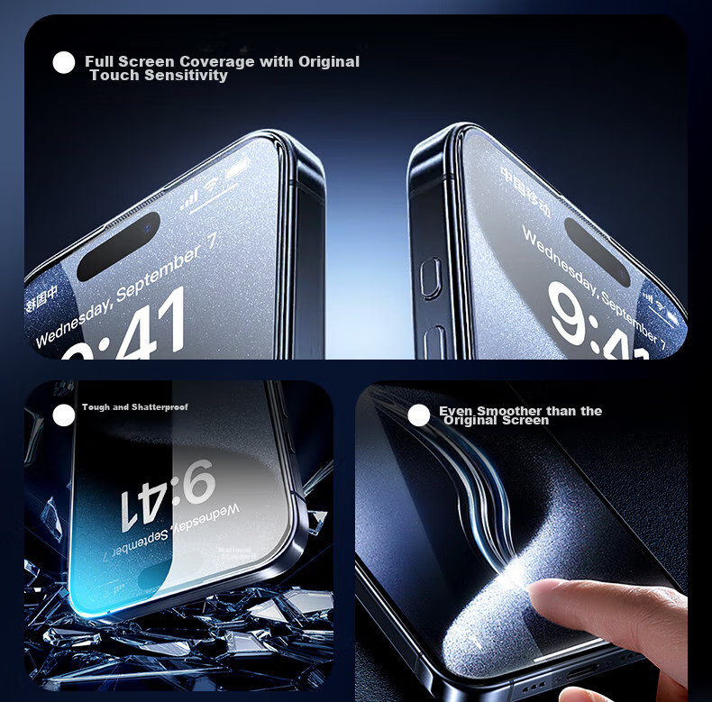 Защитное стекло ALittleFlower для Apple iPhone 14 Pro Max, прозрачное, противоударное, антибликовое, 0.3 мм