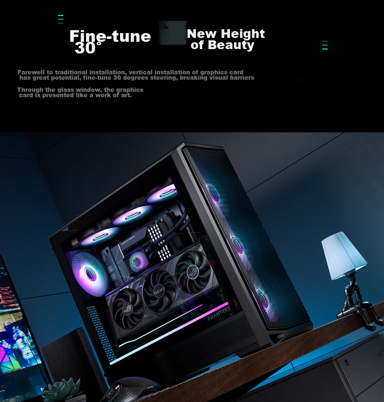 Компьютерный корпус PHANTEKS G400A Black Mid-Tower ATX, с боковым окном, черного цвета, с поддержкой водяного охлаждения