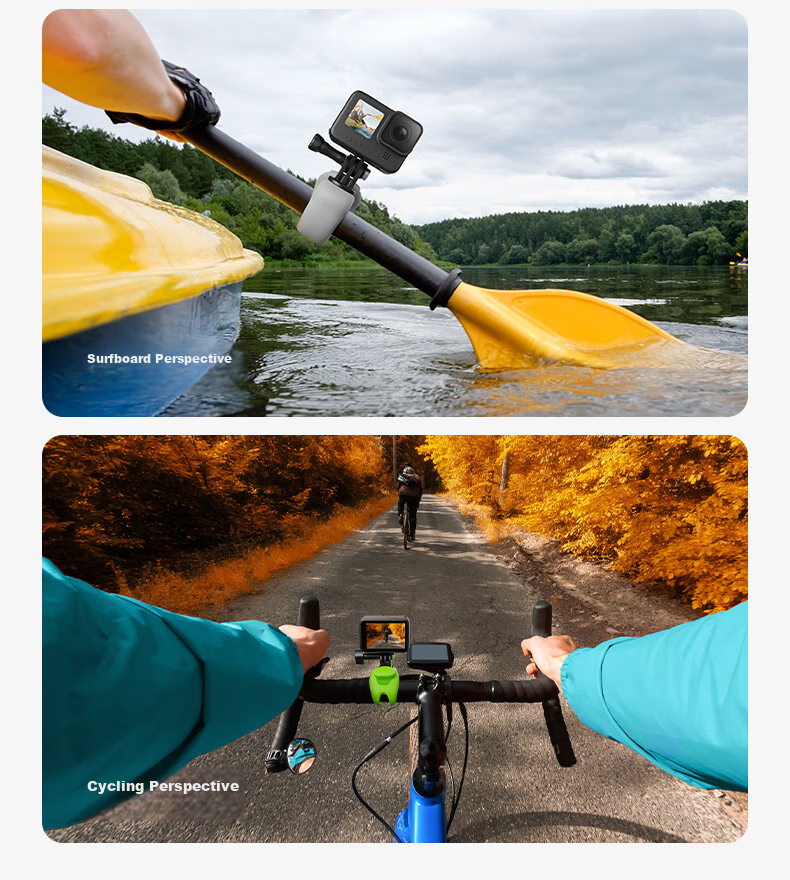 Крепление TELESIN для GoPro, Insta360, DJI Action 6/5 Pro, руль велосипеда, мотоцикла, гибкий кронштейн