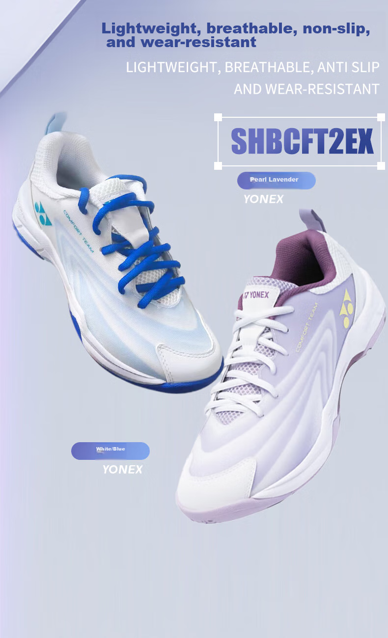 Кроссовки для бадминтона YONEX SHBCFT2EX, мужские, размер 38, белые с синим