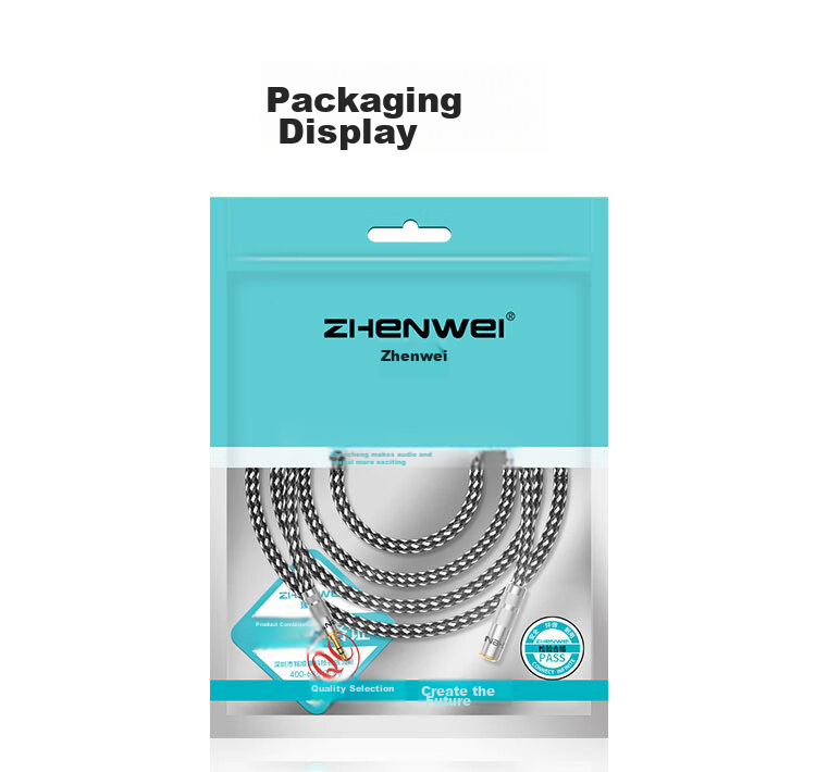 Аудиокабель ZHENWEI 3.5 мм, штекер-гнездо, позолоченный, 1 м