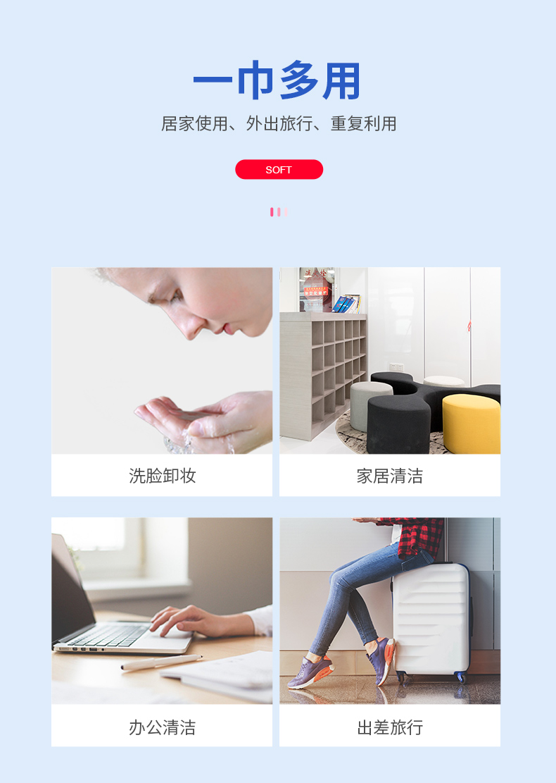 贝览得（beautyblend）一次性洗脸巾擦脸巾洁面巾洗面巾棉柔巾家用美容院加厚珍珠纹60片