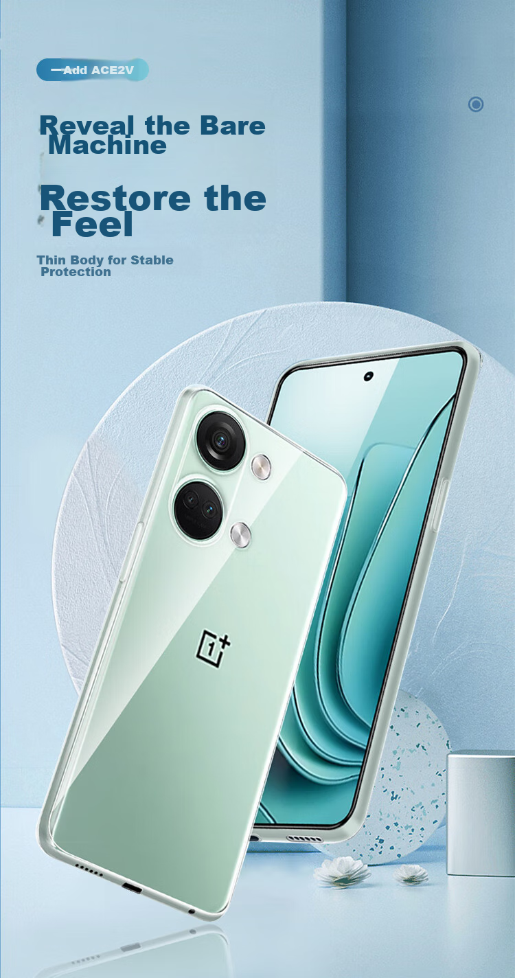 Противоударный чехол KOOLIFE для OnePlus Ace 2V, прозрачный, с защитой камеры, тонкий, устойчивый к отпечаткам пальцев