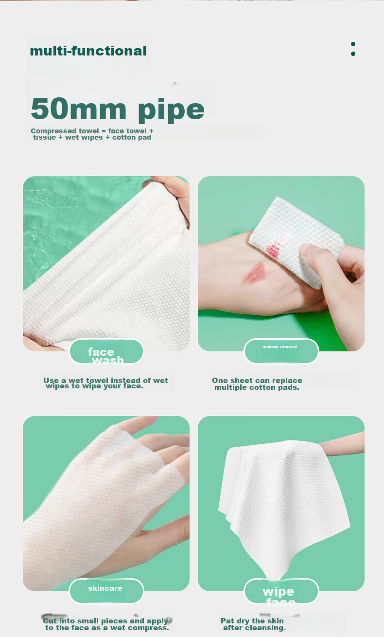 Одноразовые полотенца COTTON SHOOTS, сжатые, портативные, с жемчужным узором, 12 шт. в упаковке, 20*40 см
