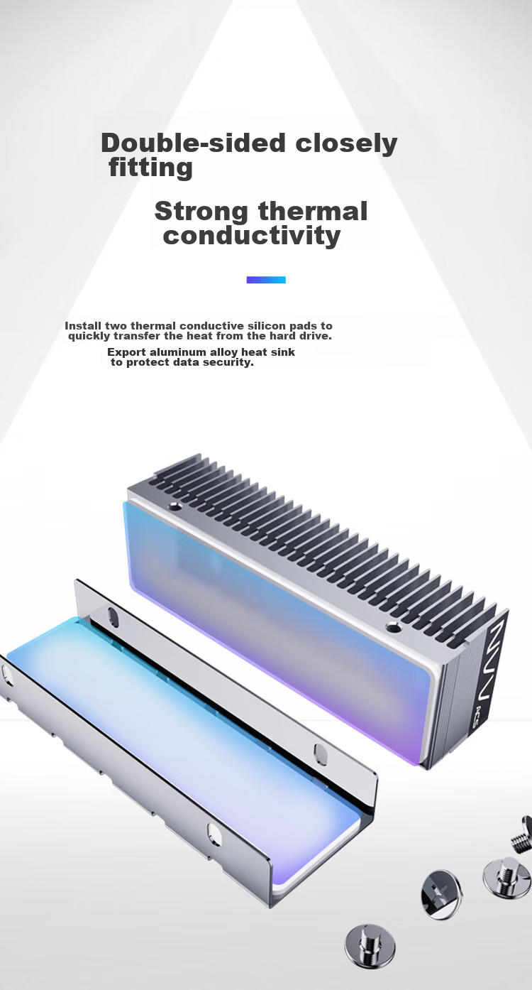 Радиатор для M.2 SSD NVV NT-GT4, алюминиевый сплав, охлаждение, 2280
