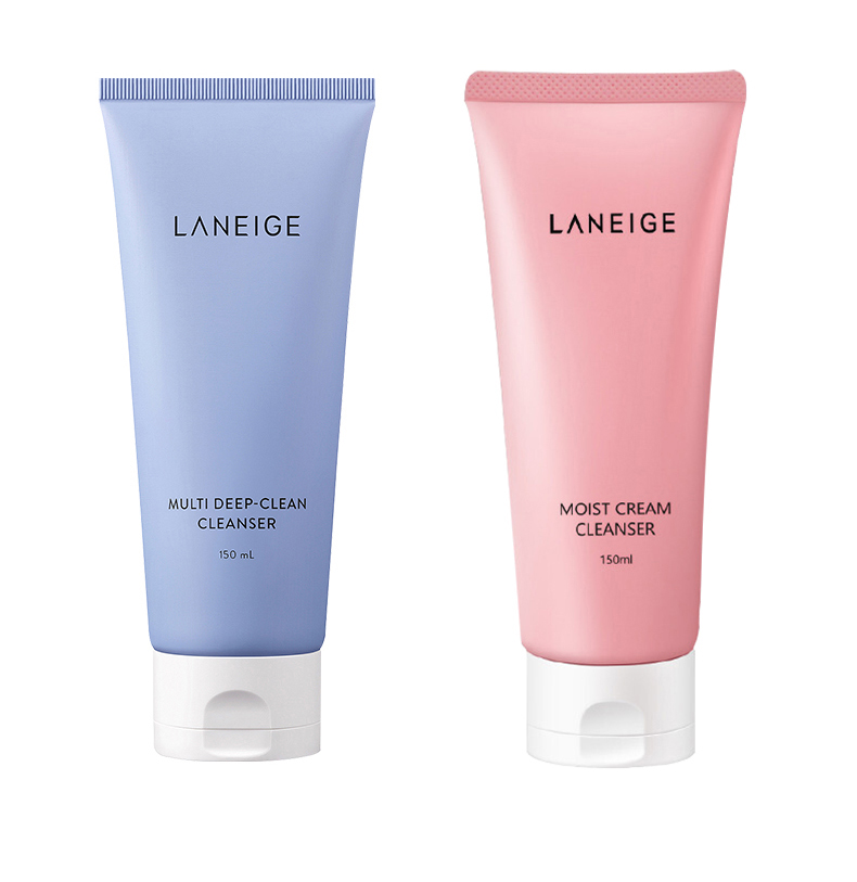 兰芝（LANEIGE）洗面奶男女士氨基酸洁面乳多效净肤洁颜膏深层清洁丰盈泡沫学生 兰芝多效洁面150ml*2支【蓝色】