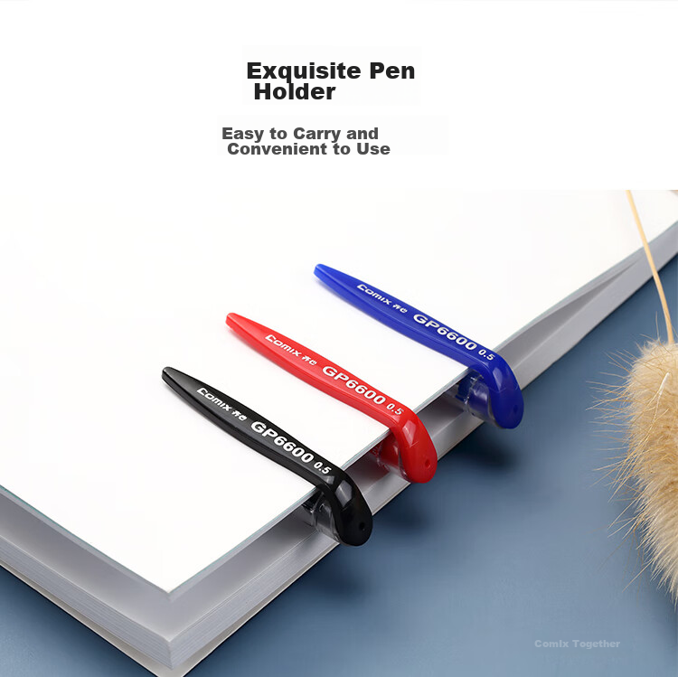 COMIX Classic Bullet Tip Gel Pen/ink Pen/signature Pen, 0.5mm, 12 Pens/box, Red, GP6600