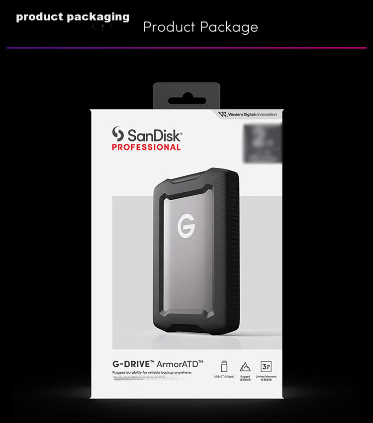 Портативный жесткий диск G-DRIVE ArmorATD, 5 ТБ, USB Type-C/USB 3.2, механический, 2.5 дюйма, внешний