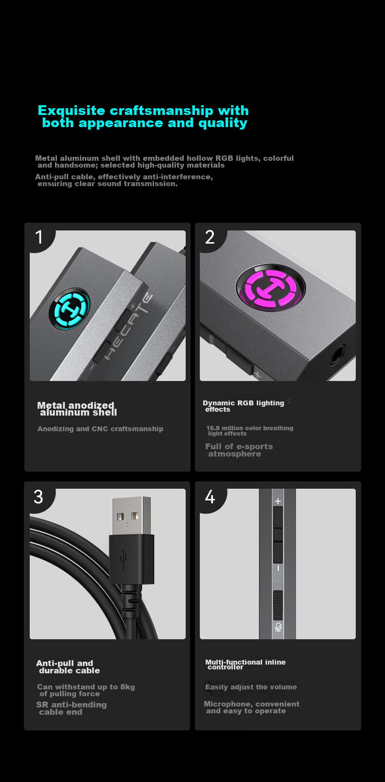 Внешняя звуковая карта EDIFIER HECATE GS03 USB to 3.5mm, 7.1, совместимая с PS4/5