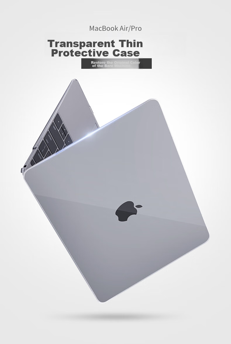 Защитный чехол DiYiGongFang для MacBook Air 13/13.3 дюймов M1 (A2179), ультратонкий, кристально прозрачный, с защитной пленкой для клавиатуры и заглушками
