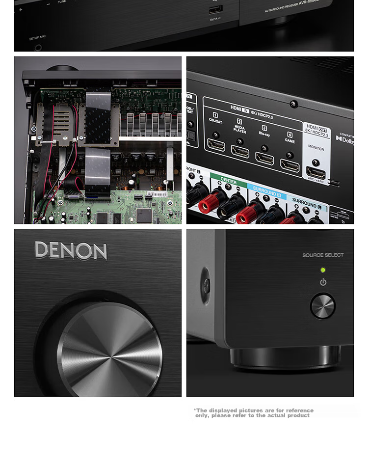 AV-ресивер DENON AVR-X580BT, 5.2-канальный, 8K, Dolby, DTS, Bluetooth, USB, черный