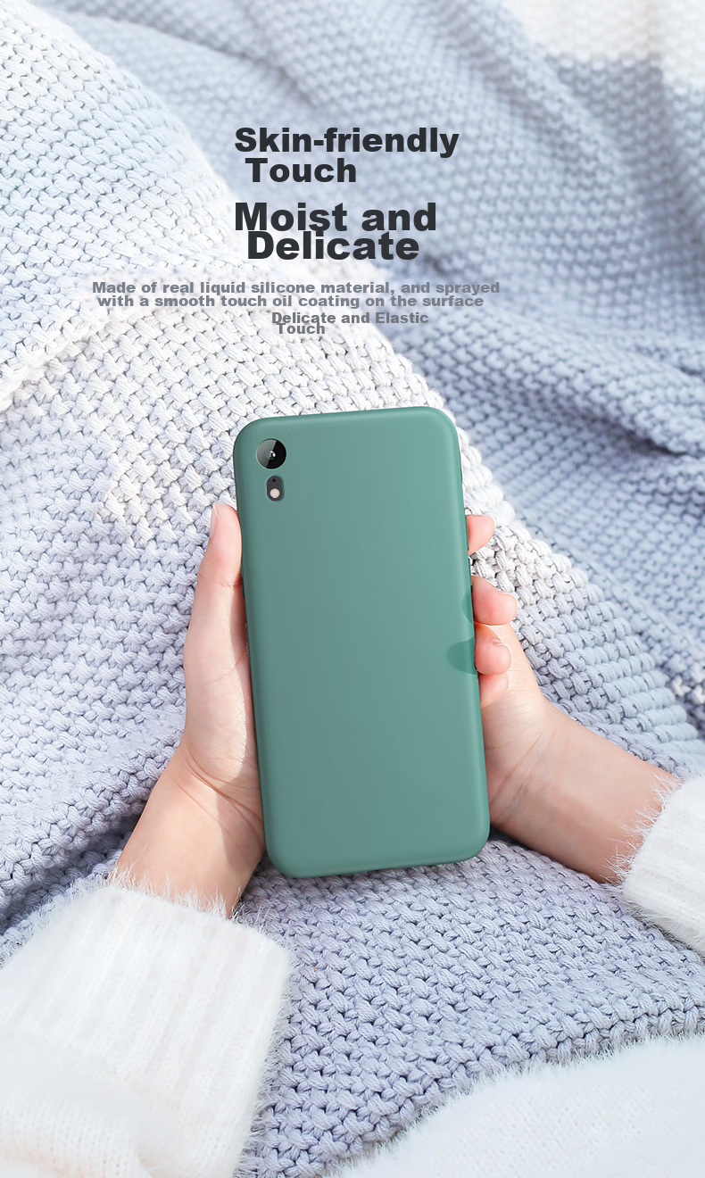 Силиконовый чехол KEKLLE для Apple iPhone XR, полнозащитный чехол с покрытием камеры, ультратонкий мягкий чехол с ощущением кожи, темно-синий