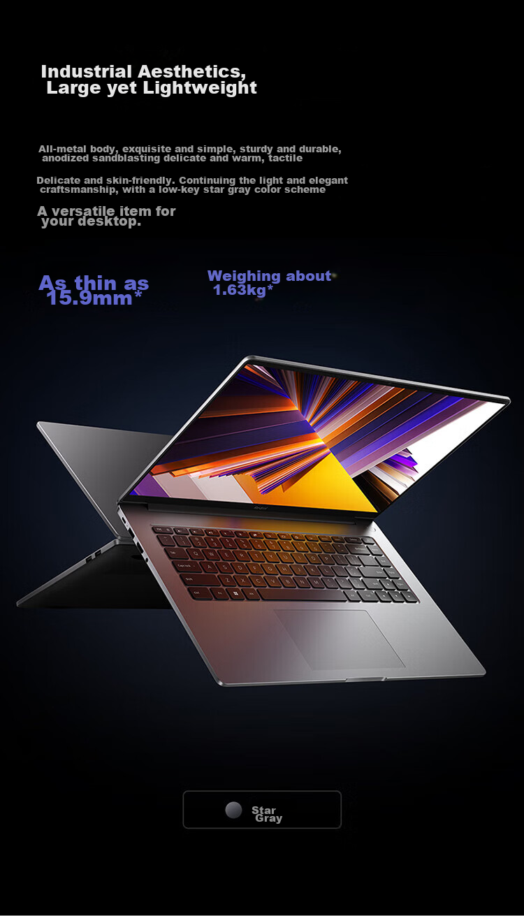 Ноутбук MI RedmiBook 16, 16-дюймовый, Intel Core i5, 16 ГБ ОЗУ, 1 ТБ SSD, Windows 11