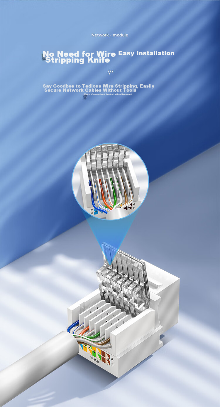 Модуль сети SAMZHE Cat5e, безвинтовой, RJ45, гнездо, прямой, MKC51