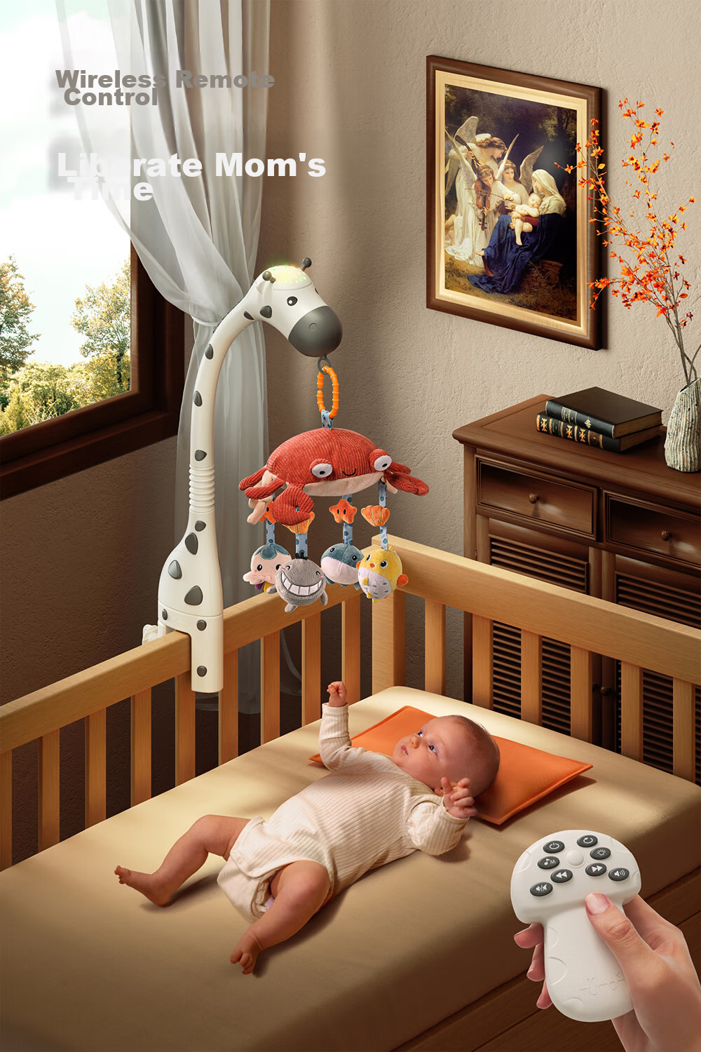 Детская музыкальная погремушка Tumama Kids для кроватки, 0-1 год, с вращением и музыкой, подарок для новорожденного