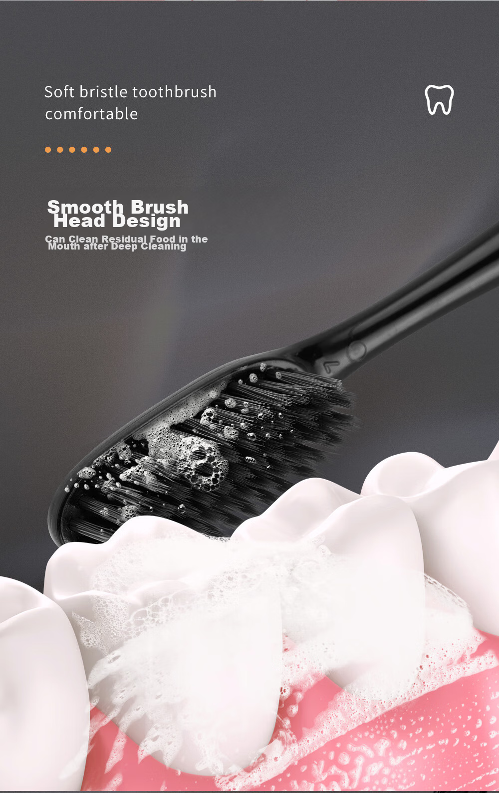 Зубная щетка Qingwa Gentle Charcoal Adult Toothbrush, 8 шт., мягкая щетина, защита десен, семейная упаковка