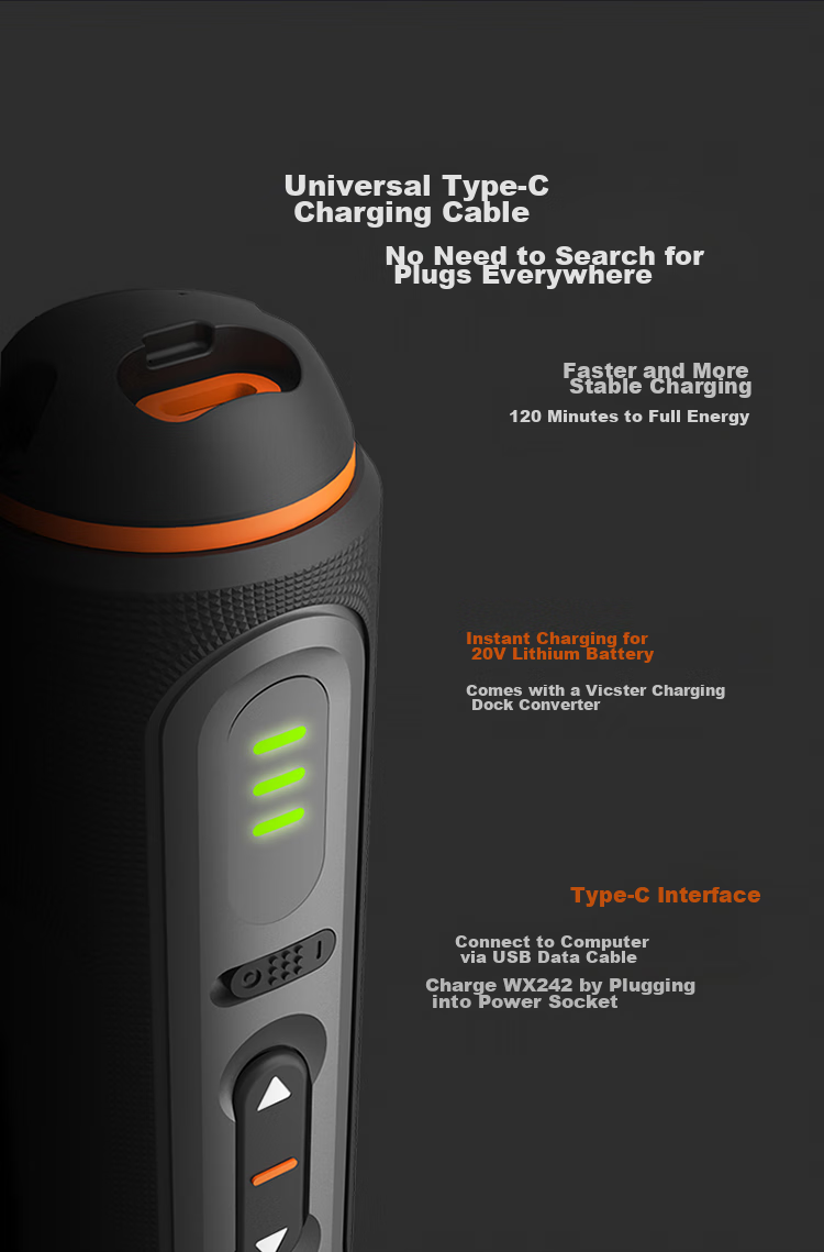 Аккумуляторная отвертка WORX WX242, компактная ручная, литиевая батарея, 30 бит в комплекте