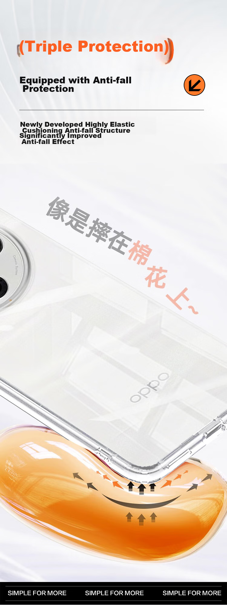 Чехол для телефона KOOLIFE для OPPO FindX8, защитный прозрачный силиконовый чехол с защитой объектива, противоударный, от отпечатков пальцев