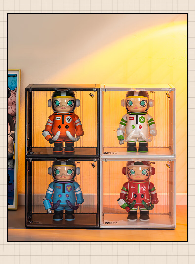 Витрина для демонстрации игрушек JEKO&JEKO, прозрачная, многоуровневая, для фигурок, для Pop Mart Labubu, 3 яруса