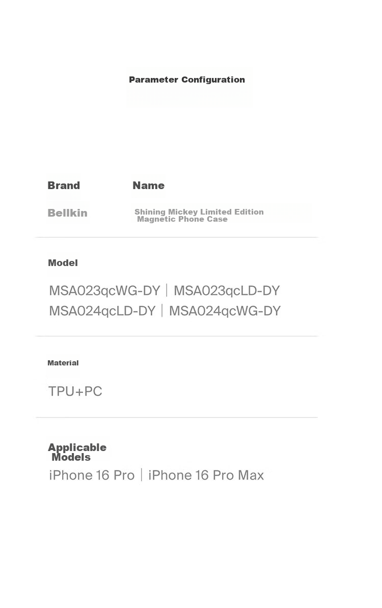 Чехол для Apple iPhone 16 Pro BELKIN Disney Shining Mickey, MagSafe, противоударный, TPU, черный