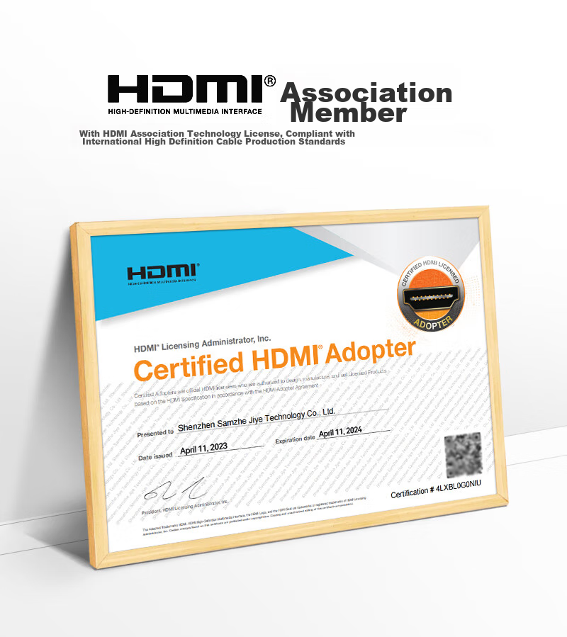 Кабель SAMZHE HDMI 2.1, 8K 60Hz, 4K 240Hz, цифровой кабель высокой четкости, совместимый с HDMI 2.0, кабель для подключения от ноутбука/приставки к телевизору/проектору, 1 метр, 10BU8
