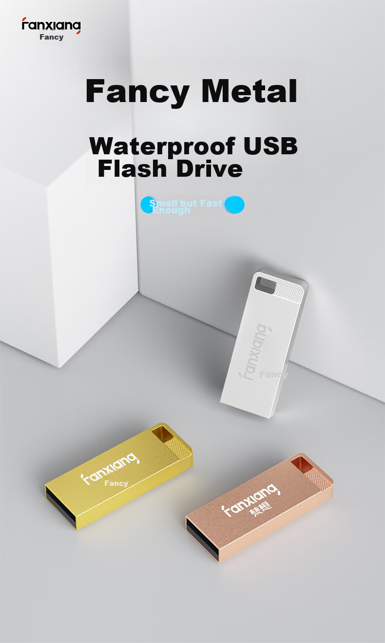 USB-флеш-накопитель FANXIANG F206, 512 МБ, USB 2.0, металлический корпус, водонепроницаемый, противоударный, серебристый