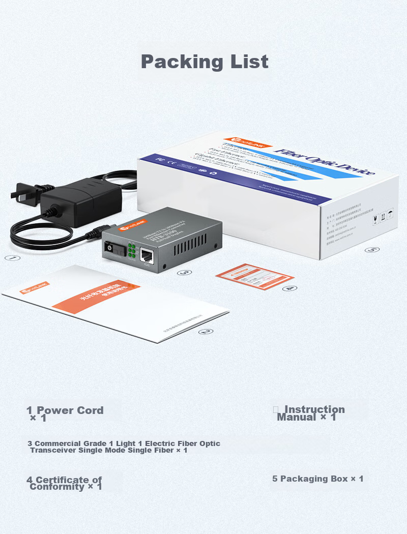 Оптический трансивер NetLINK HTB-3100A, 100 Мбит/с, одномодовый, одноволоконный, конвертер, 0-25 км