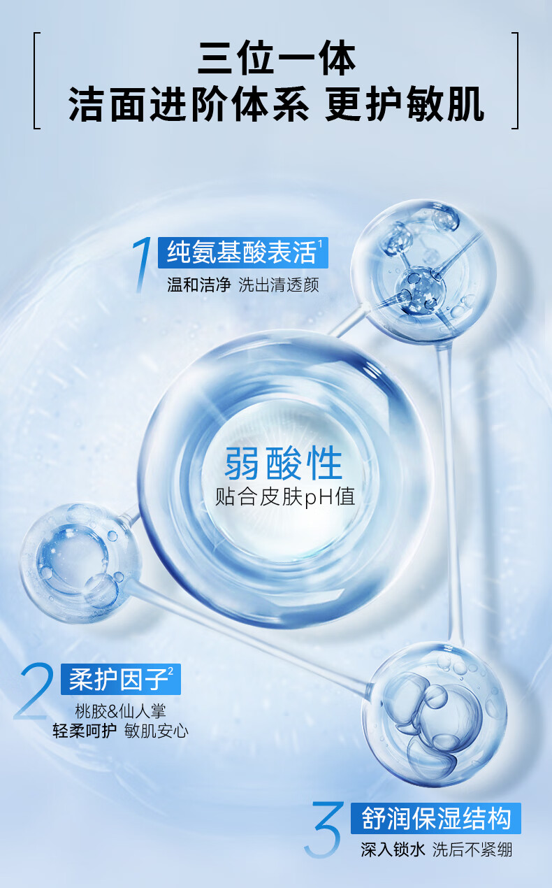 米蓓尔氨基酸净润洁面乳 补水保湿温和舒缓清洁毛孔洗面奶女100g