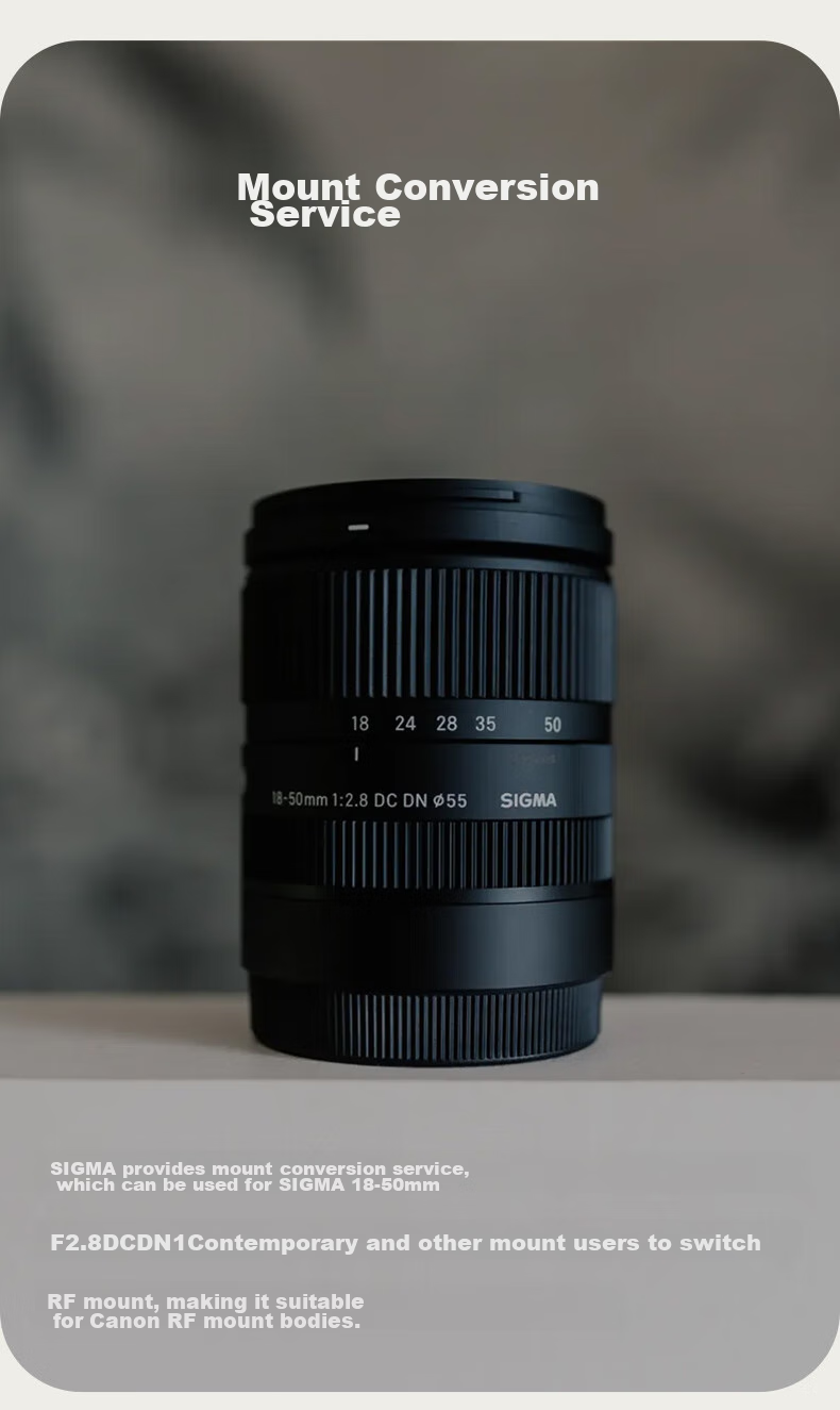 Объектив SIGMA 18-50mm F2.8 DC DN Contemporary APS-C для беззеркальных камер Canon RF