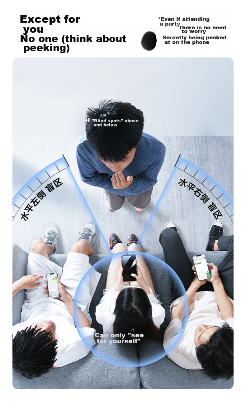 Защитное стекло PISEN для Apple iPhone 14/13/13 Pro, противоударное, антибликовое, 360° защита от подглядывания, пылезащитное