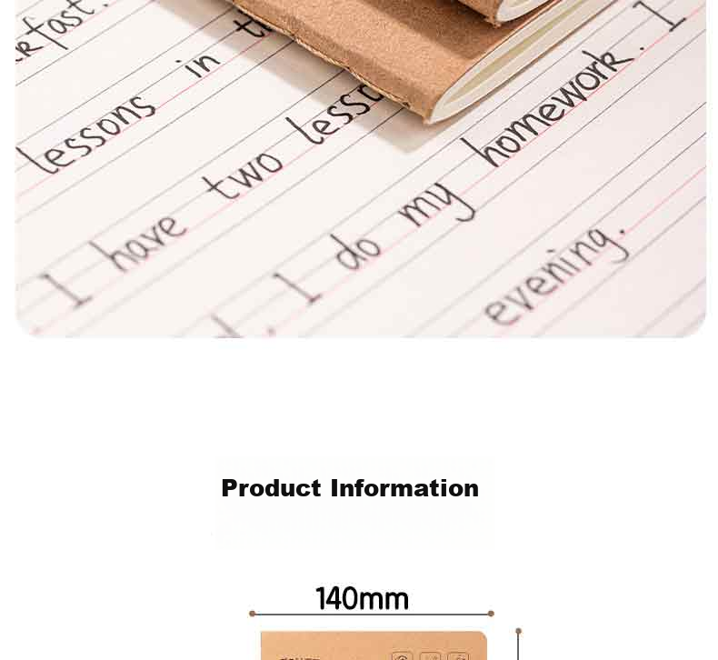 Дневник Deli "English Notebook" A5, 30 листов, сшитый, крафтовая бумага, набор из 5 штук