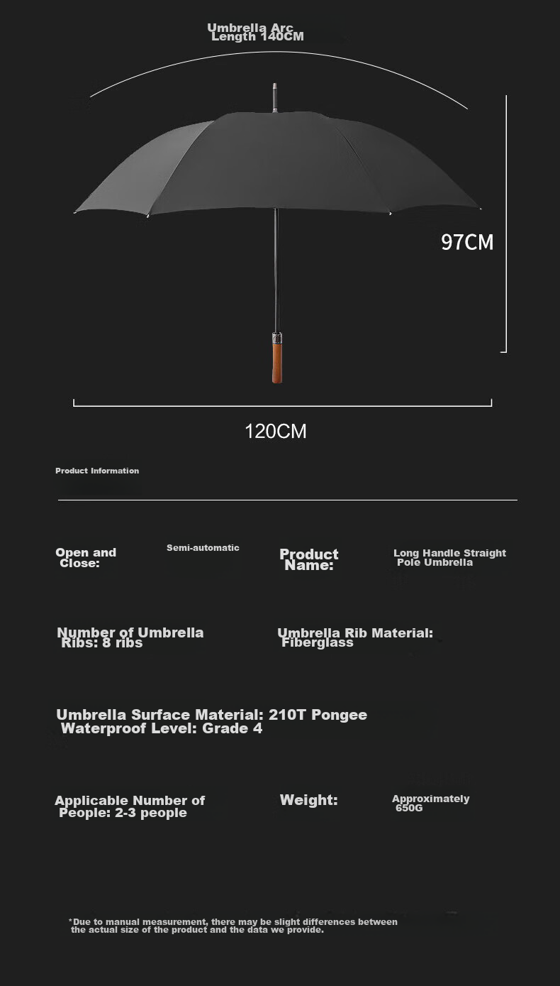 Tianwei Umbrella Большой автоматический зонт-трость с прямой ручкой для мужчин, защита от дождя и солнца, кастомизируемый