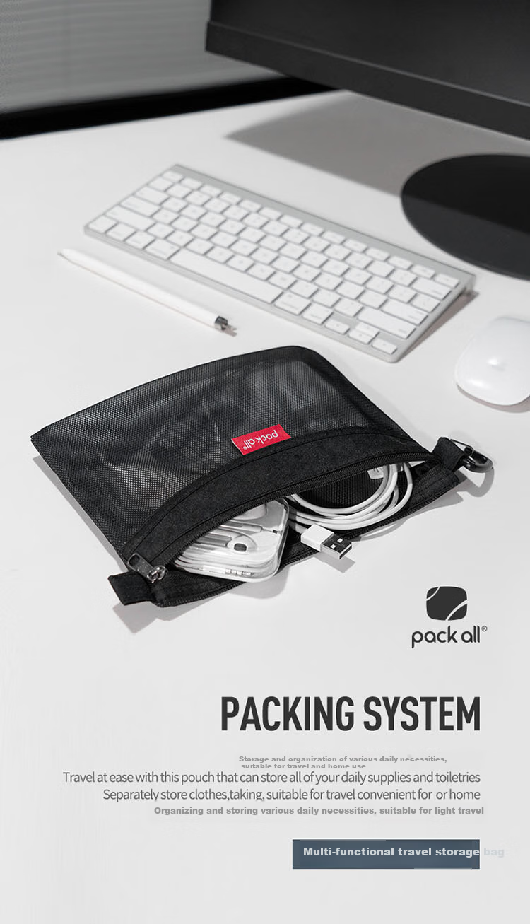 Набор сумок для хранения Pack All, косметичка, органайзер для туалетных принадлежностей, комплект для хранения различных предметов, серый