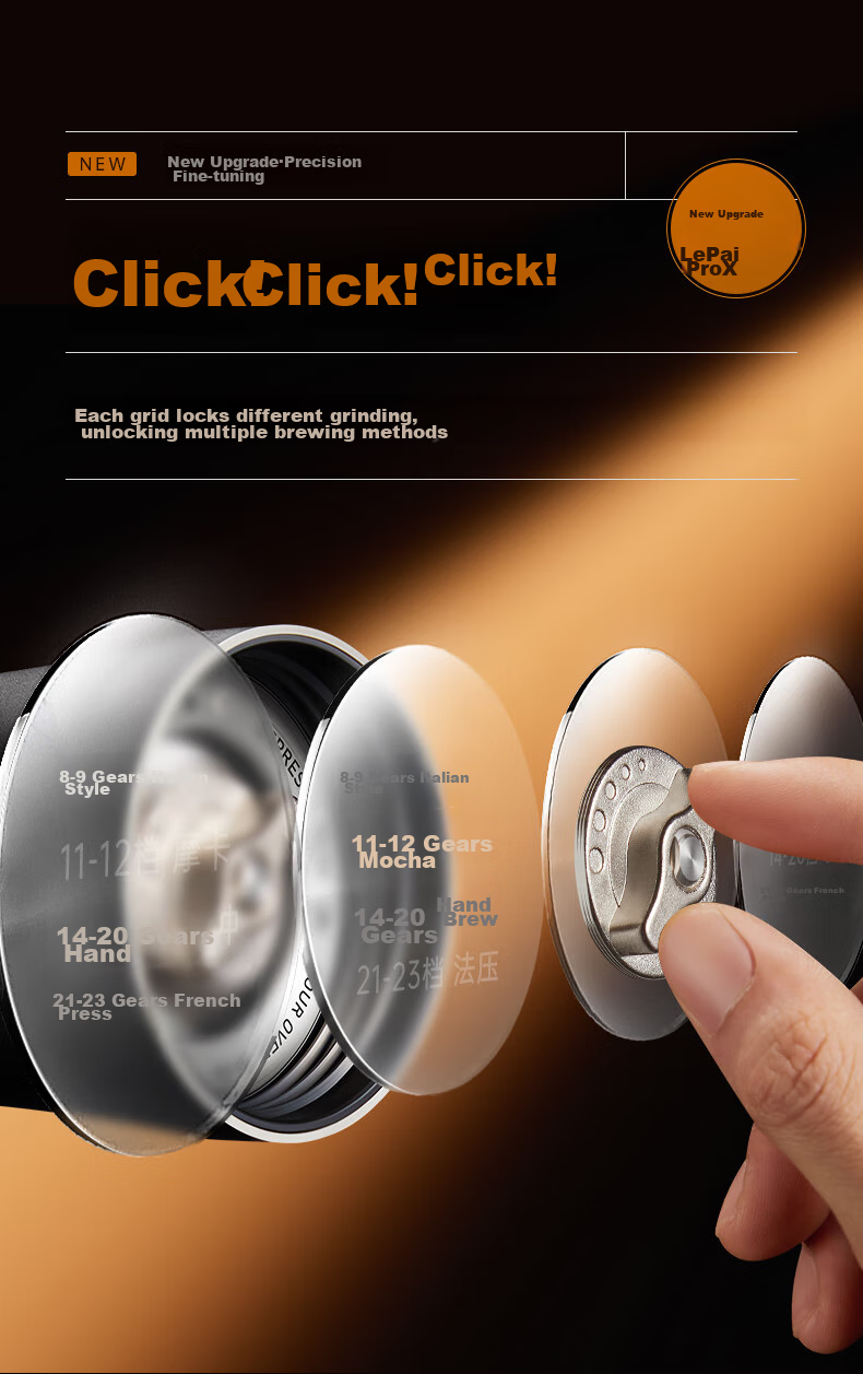 Ручная кофемолка Circle Joy, из нержавеющей стали, портативная, 6-звездочная