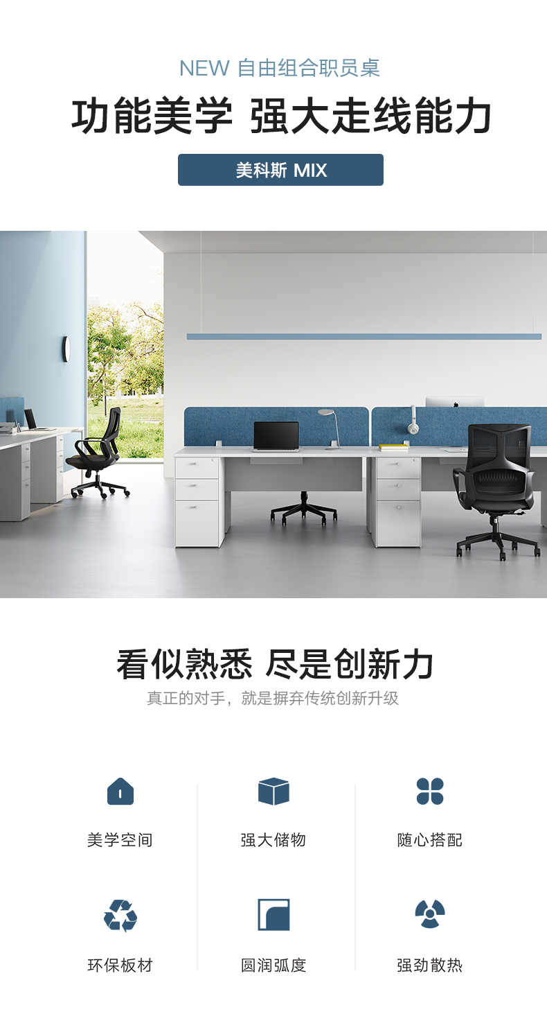 圣奥(sunon)美科斯 屏风工位职员位员工桌办公桌工位 单人桌带屏风