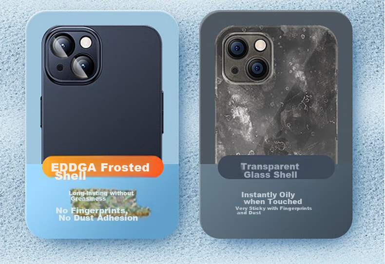 Чехол EDDGA для iPhone 14, с защитой камеры, противоударный, простой стиль, графитовый черный