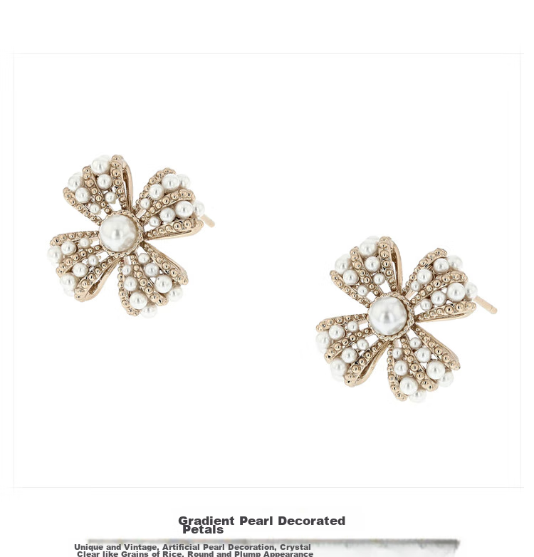 Серьги AJIDOU "Имитация жемчуга", стиль Chanel, в форме цветка, с жемчугом, нишевые, высокое качество, для Нового года