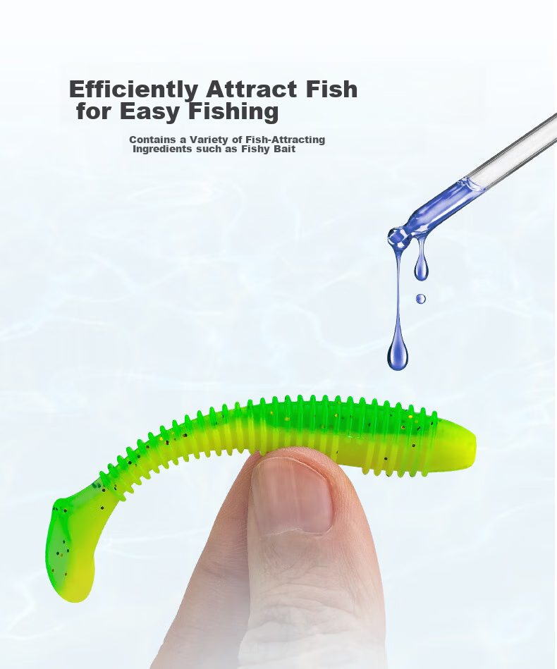 Мягкая приманка Guowangliya Lure T-Tail, 20 шт., искусственная приманка для пресноводной ловли, для окуня и жереха, с головкой-грузилом