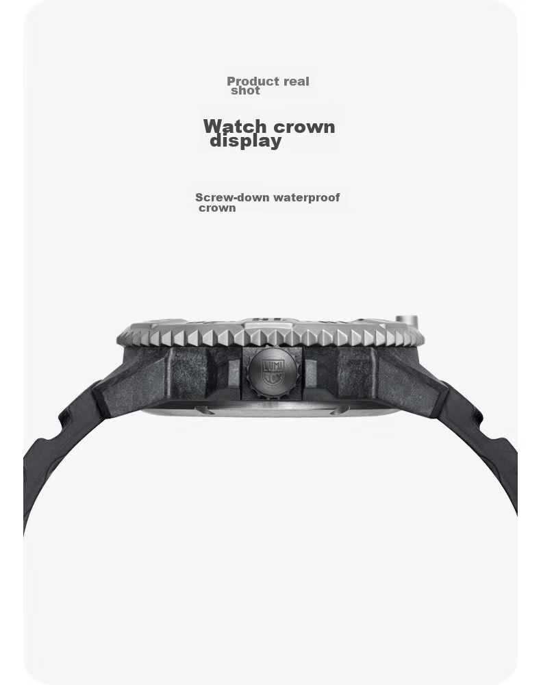 Швейцарские часы Luminox Military Standard 3351, мужские, спортивные, кварцевые, водонепроницаемые до 300 м, с резиновым ремешком, корпус из углеродного волокна