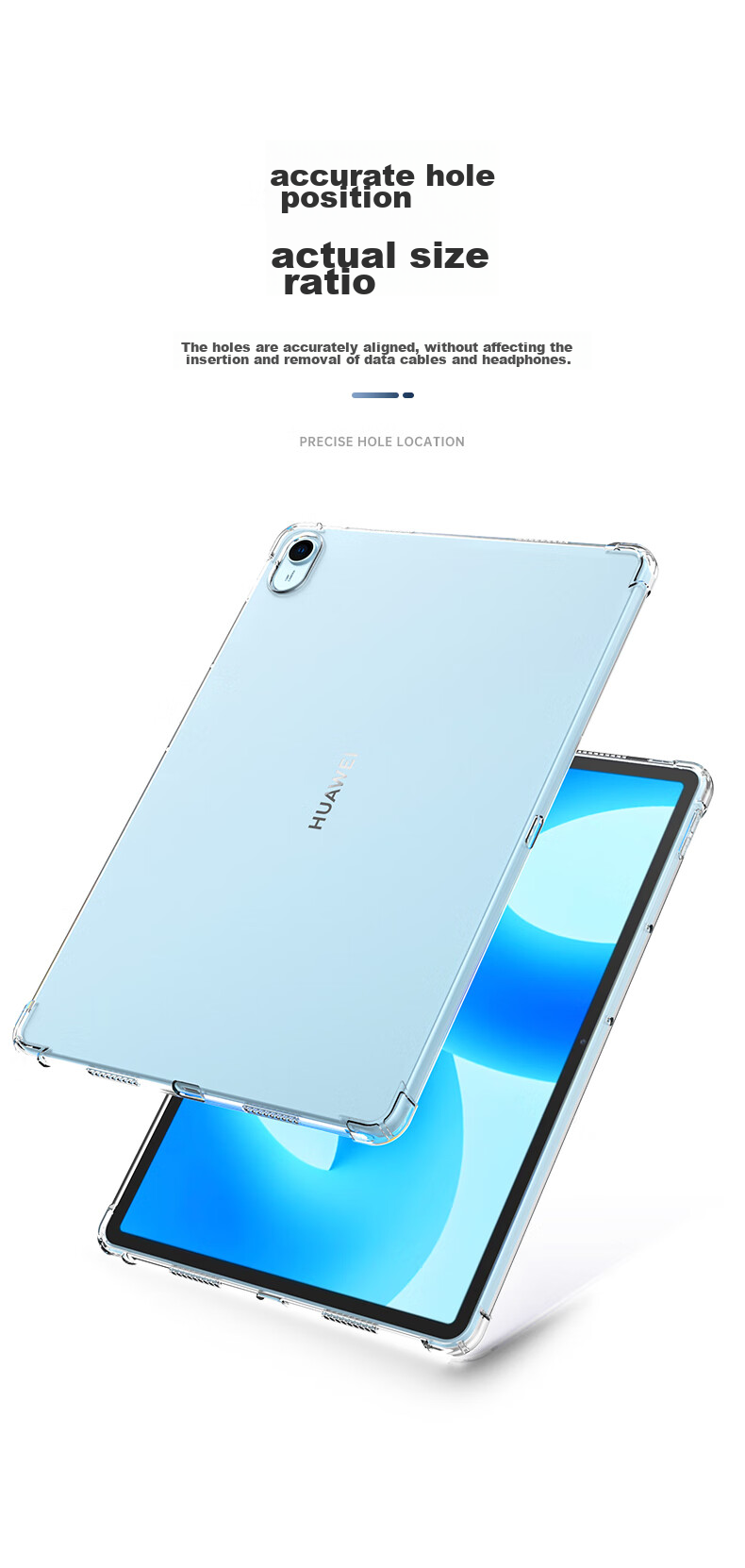 Защитный чехол BIAZE для Huawei MatePad 11.5, прозрачный белый, TPU, противоударный