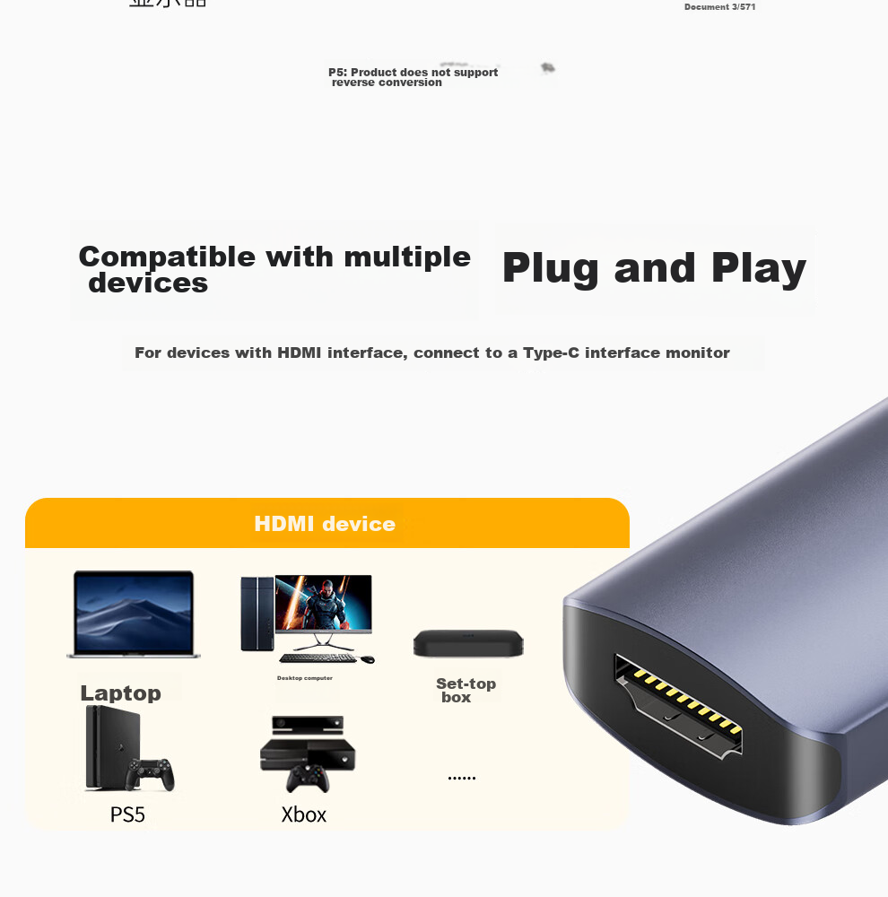 Переходник ULT-unite HDMI - Type-C, 4K@60Hz, для ноутбуков, ПК, PS5
