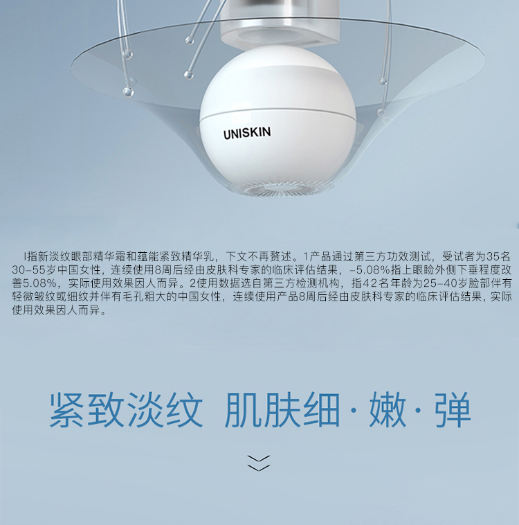 优时颜（UNISKIN）第2代微笑眼霜黑引力精华面部套装紧致淡化细纹送女友