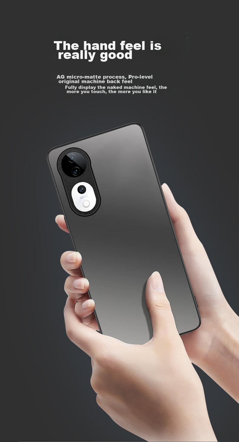 Чехол HotFire AG Frosted для Vivo S19, защитный, противоударный, ультратонкий, черный графит