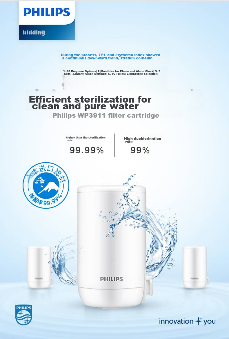 Фильтр-картридж для кухонного крана Philips WP3911, ультрафильтрация и стерилизация, оригинальный