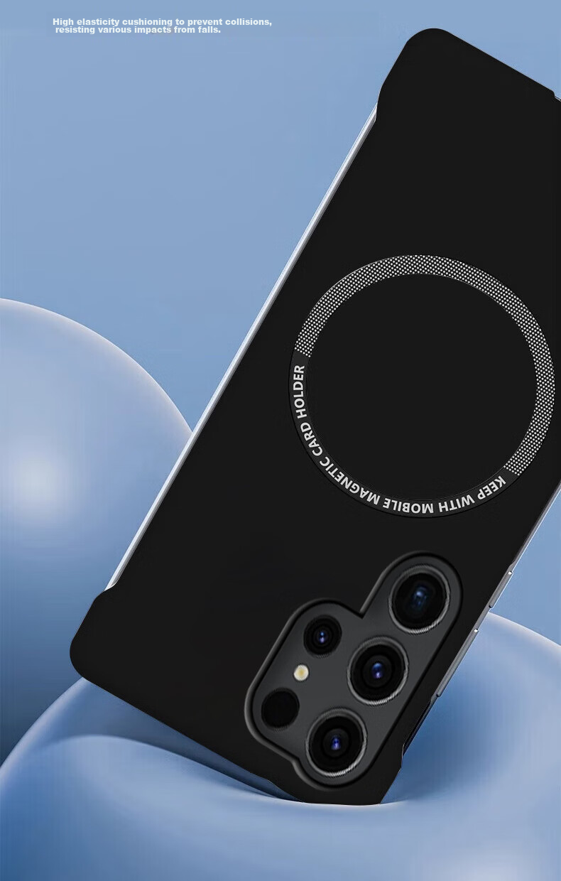 POZZO Чехол для Samsung S24 Ultra, ультратонкий, матовый, безрамочный, с MagSafe, черный