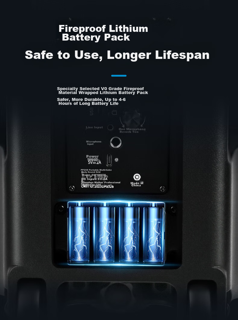 EDIFIER PP208 Портативная акустическая система с Bluetooth, 8-дюймовый сабвуфер для караоке, сцены, конференций, обучения и домашнего использования