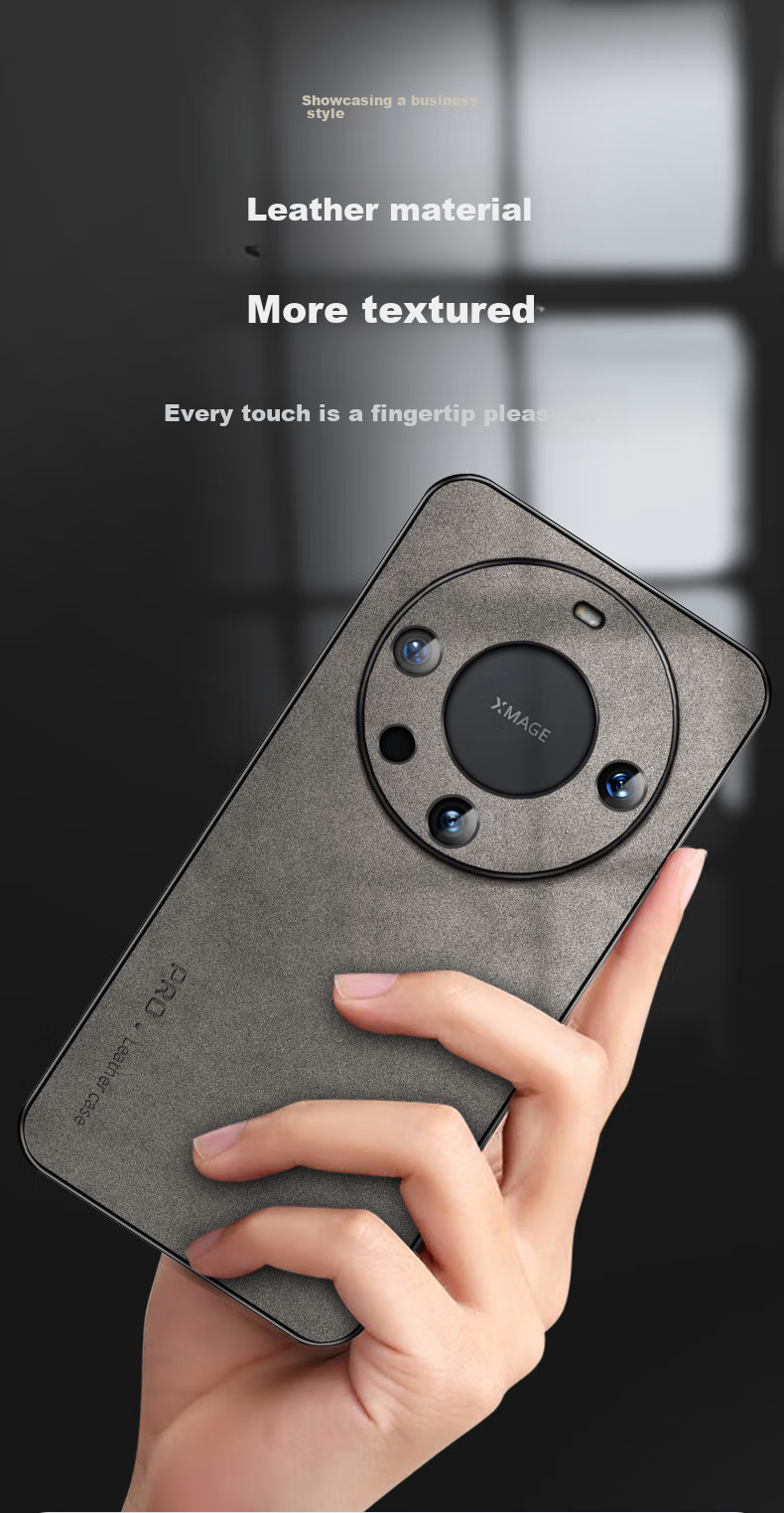 Чехол для Huawei Mate60 Pro/Pro+ Shangsu, противоударный, с полной защитой камеры, из роскошной кожи ягненка, черный