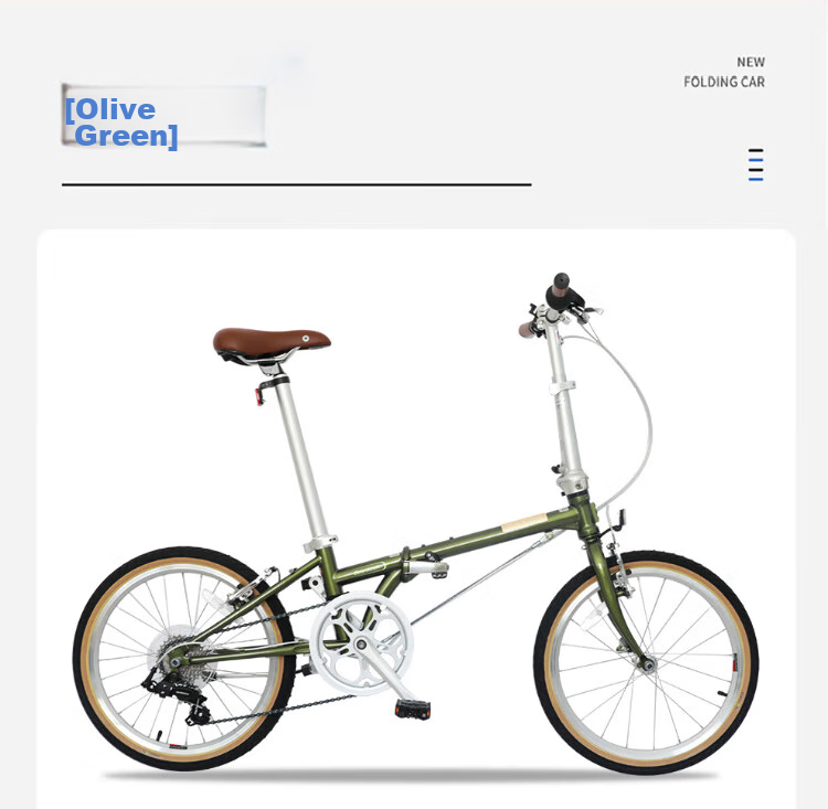 DAHON 20-дюймовый складной велосипед из хромомолибденовой стали, 7 скоростей, для мужчин и женщин, студенческий ретро-велосипед HAC071, оливково-зеленый